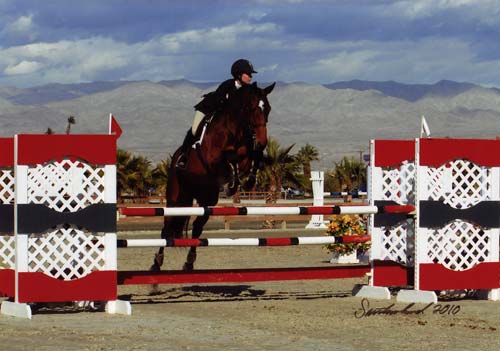 Zoie Nagelhout and Olympia owned by New Market Inc Winner CPHA M&S Medals and WCE 2010 HITS Desert Circuit Photo Flying Horse