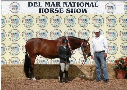 Laura Wasserman and Back in the Game Champion Amateur Owner Hunter 36 & Over 2013 Del Mar National Photo Osteen