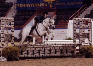 Skylar Nelson and Macy Grey Medium Pony Hunters 2009 Pennsylvania National Photo Al Cook