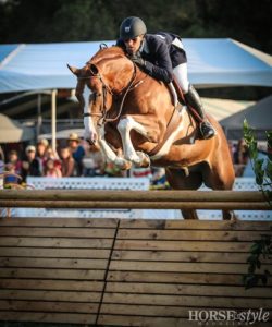 Nick Haness and Banderas owned by Ecole Lathrop Winner $10,000 USHJA Hunter Derby 2014 Menlo Charity Horse Show Photo Erin Gilmore for Horse and Style Magazine