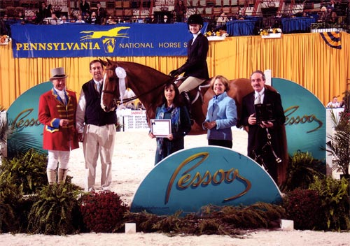 Lucy Davis and Patrick owned by Old Oak Farm 4th Place USEF Hunter Seat Medal 2010 Pennsylvania National Photo Al Cook