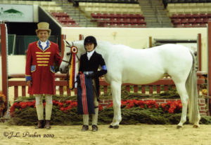 Meredith Darst and Macy Grey owned by Wild Sky Farm Reserve Champion Medium Pony Hunters 2010 Capital Challenge Photo JL Parker