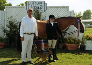 Gina Ross and Equity Champion 3'3" Pregreen Hunter 2012 Menlo Charity Photo JumpShot