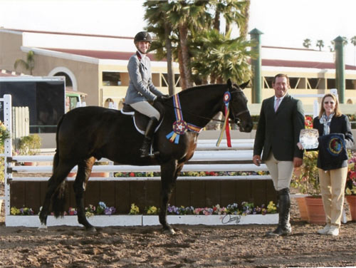 Jenny Karazissis and Thoughtful owned by Laura Wasserman Champion Performance Hunter 3'3" 2013 Del Mar National Photo Osteen