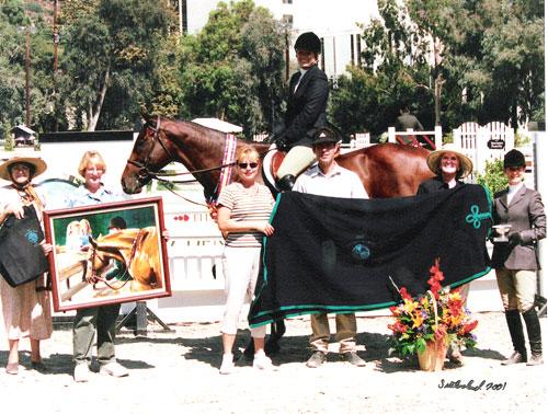 Karin Binz and Galaway Champion Adult Medal Finals 2001 Pacific Coast Horse Show Association Portuguese Bend National Photo Osteen