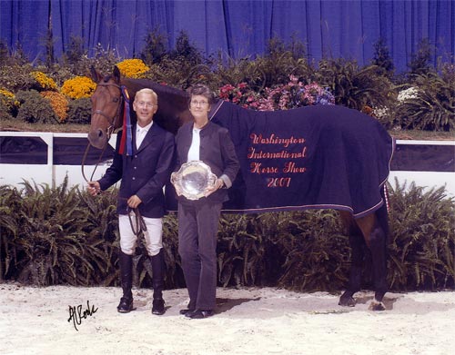 John French and Scout owned by Stephanie Danhakl Grand Champion Green Hunters Champion 1st Year Green Hunters 2007 Washington International Photo Al Cook