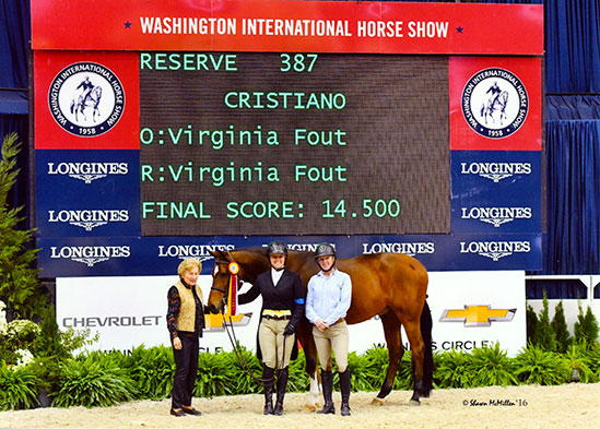 Virginia Fout and Cristiano Amateur Owner Hunter 2016 Reserve Champion Washington International Horse Show Photo by Shawn McMillen