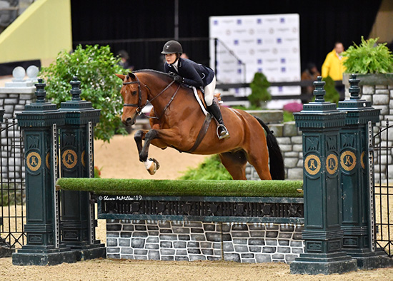 Kyra Russell and Favorite Large Junior Hunter, 15 & Under 2019 National Horse Show Photo by Shawn McMillen