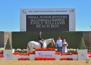Emily Williams and Beach Boy Small Junior Hunters 16-17 Overall Champion 2019 USEF Junior Hunter National Championship Photo by Grand Pix