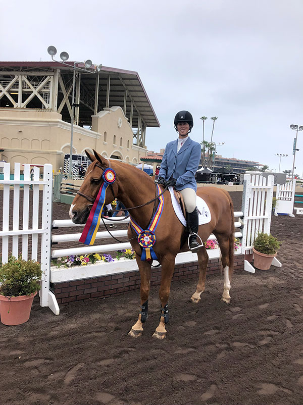 Meredith Mateo and Need I Say 2019 Del Mar National Champion Low Adult Jumper