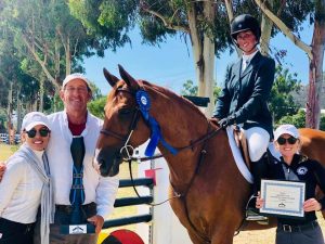 Meredith Mateo and Need I Say USHJA Zone 10 Pacific Coast Horse Show Association Champion Low Adult Jumper Champion and Classic Winner 2019 Showpark Summer Festival