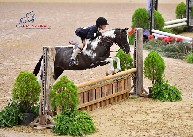 Alpine Griffin and Always Chipper Green Small Pony Hunter 2019 USEF Pony Finals Photo by Shawn McMillen