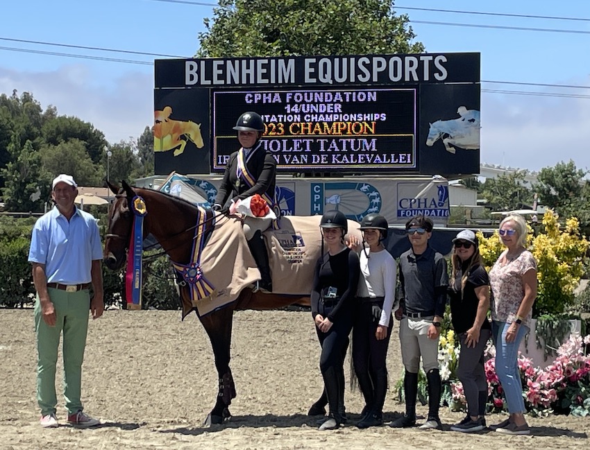 Violet Tatum and Iron Man van de Kalevallei CPHA Foundation Equitation Champion 14 & Under 2023 Blenheim EquiSports