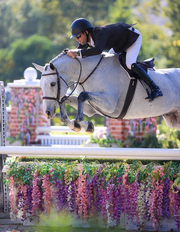 Major VF, owned by Julie Henderson, and Mark Kinsella, MK Equestrian Young Hunter, 7 & Under 2023 Temecula Valley 3  Photo by Captured Moment Photo